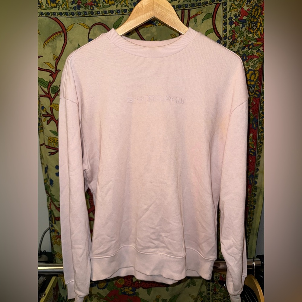 G-Star Men's Light Pink Crewneck Sweater